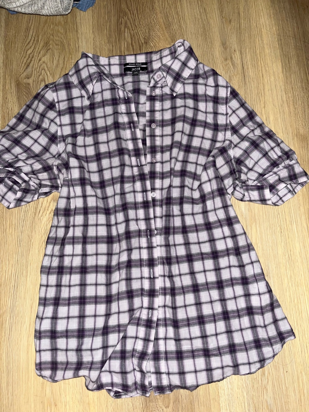 Jacob Purple and Light Gray Plaid Shirt